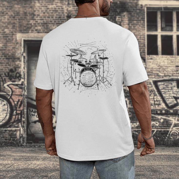 Drum Kit Premium Tri-Blend Men's Back Print T-Shirt