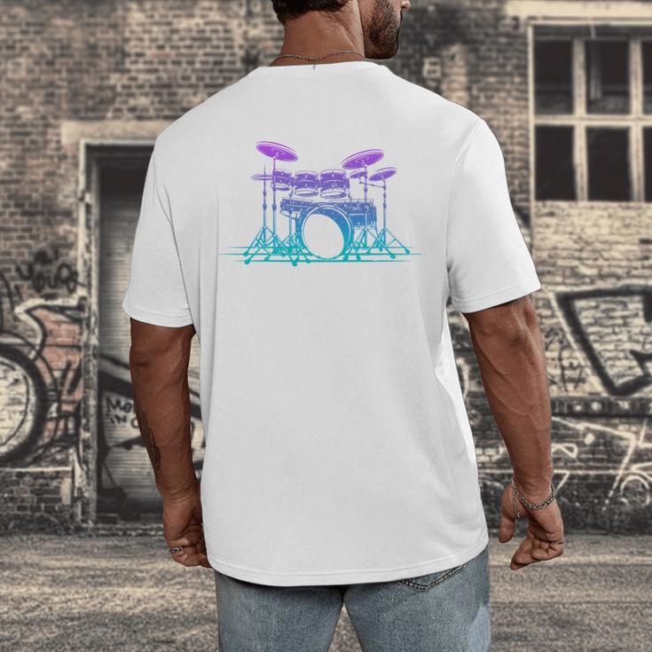 Drum Kit Set Drummer Pullover Men's Back Print T-Shirt