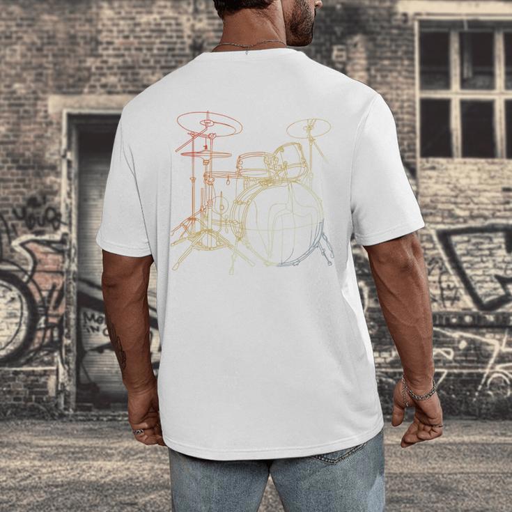 Drum Kit Vintage Look Music Concert Sweatshirt Men's Back Print T-Shirt Drum Kit Vintage Look Music Concert Sweatshirt Men's Back Print T-Shirt