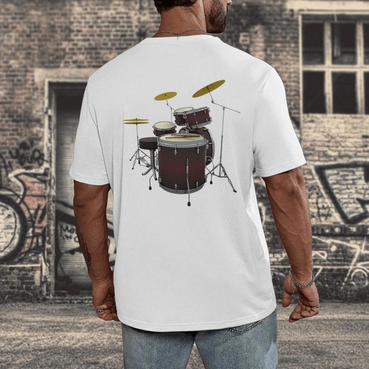 Drummer Drum Kit Premium Tri-Blend Men's Back Print T-Shirt Drummer Drum Kit Premium Tri-Blend Men's Back Print T-Shirt