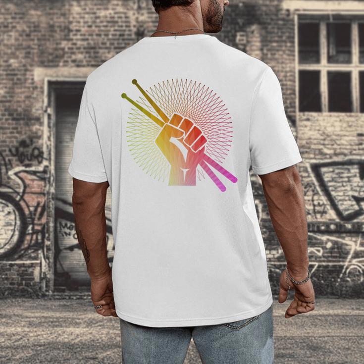 Drummer Drumsticks Fist Drum Kit Sweatshirt Men's Back Print T-Shirt Drummer Drumsticks Fist Drum Kit Sweatshirt Men's Back Print T-Shirt