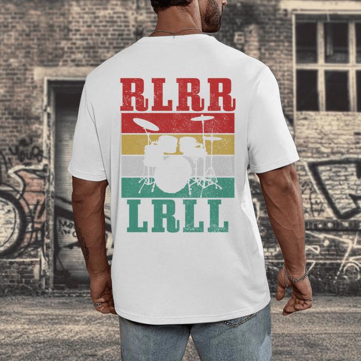 Drummer RLRR LRLL Vintage Drum Kit Sweatshirt Men's Back Print T-Shirt Drummer RLRR LRLL Vintage Drum Kit Sweatshirt Men's Back Print T-Shirt