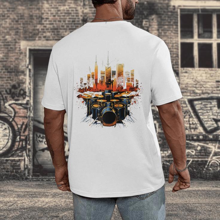 Drumset Drum Kit Music Drummer Drumming Raglan Baseball Tee Men's Back Print T-Shirt Drumset Drum Kit Music Drummer Drumming Raglan Baseball Tee Men's Back Print T-Shirt