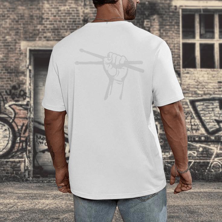 Drumsticks Hand Drum Kit Drummer Performance Quarter-Zip Top Men's Back Print T-Shirt Drumsticks Hand Drum Kit Drummer Performance Quarter-Zip Top Men's Back Print T-Shirt