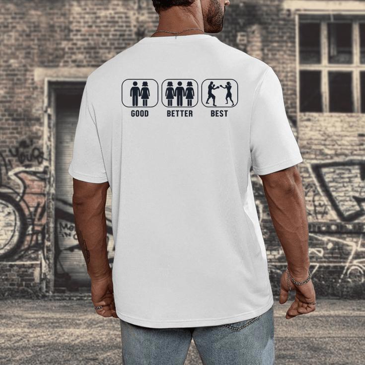 Good Better Best Boxer Kickboxer Fan Muay Thai Boxing Men's Back Print T-Shirt Good Better Best Boxer Kickboxer Fan Muay Thai Boxing Men's Back Print T-Shirt