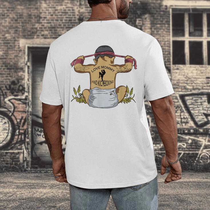 Kickboxing Muay Thai Training Fitness Baby Love Mommy Men's Back Print T-Shirt