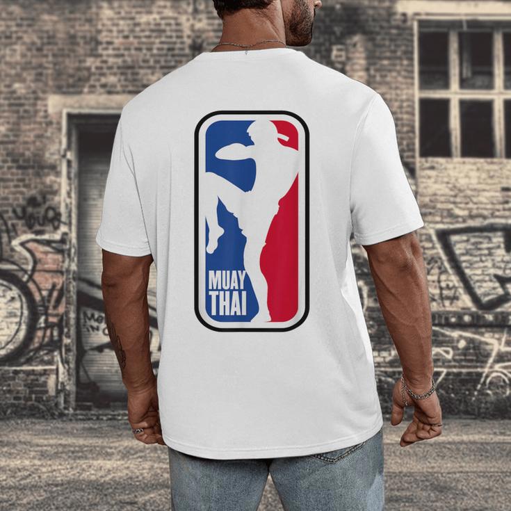Muay Thai Fighter Retro Kickboxing MMA Training Men's Back Print T-Shirt
