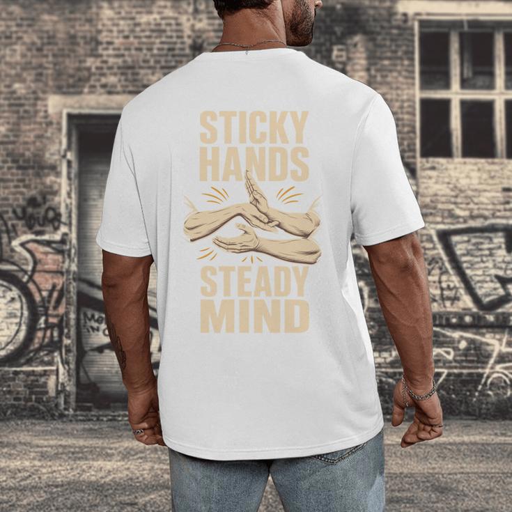 Sticky Hands Steady Mind Muay Thai Boxing Men's Back Print T-Shirt