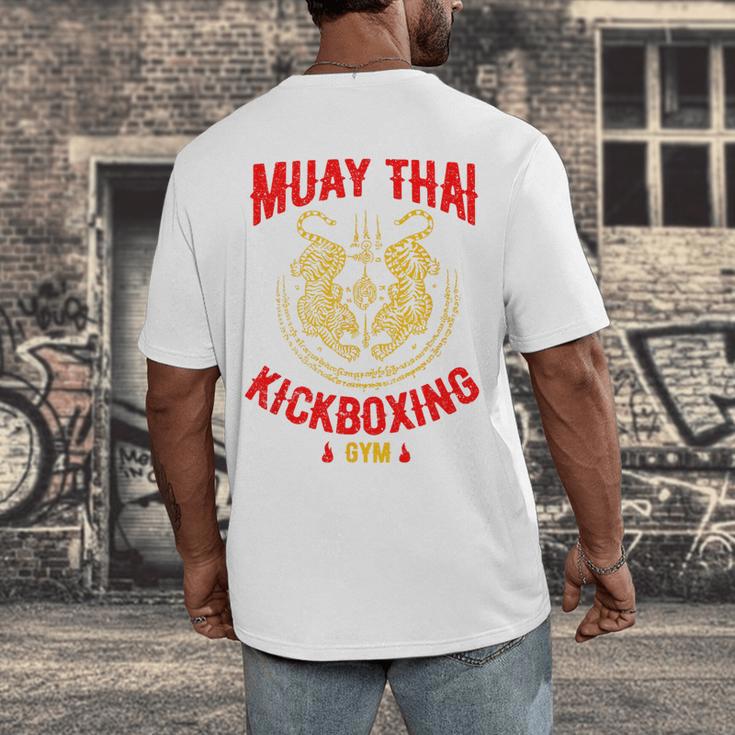 Tiger Muay Thai Kickboxing Gym MMA Training Men's Back Print T-Shirt Tiger Muay Thai Kickboxing Gym MMA Training Men's Back Print T-Shirt