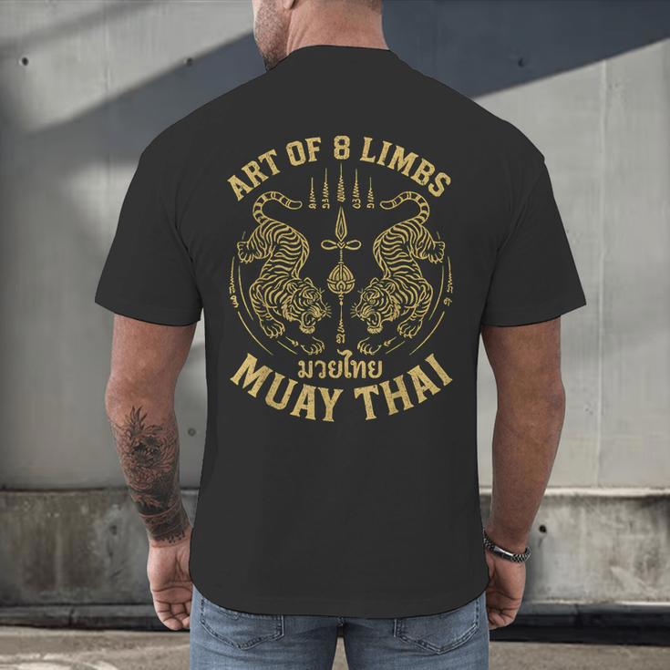 Art Of 8 Limbs MMA Tiger Muay Thai Fighter Muay Thai Men's Back Print T-Shirt