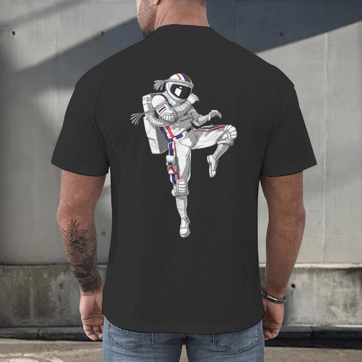 Astronaut Muay Thai Boxing Karate Kickboxing Martial Arts Men's Back Print T-Shirt