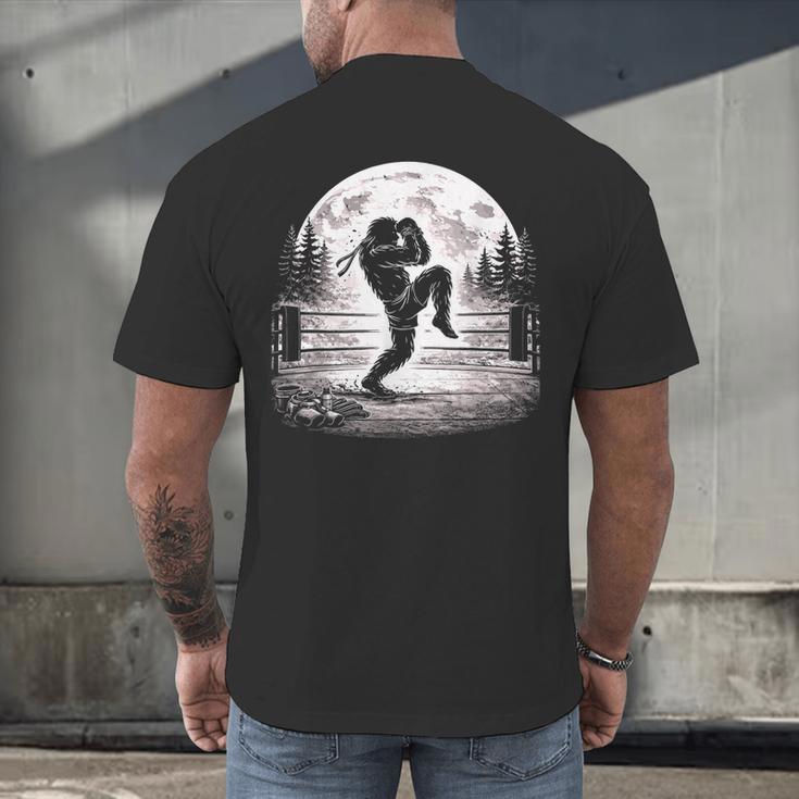 Bigfoot Muay Thai Boxer Martial Arts Sasquatch Men's Back Print T-Shirt