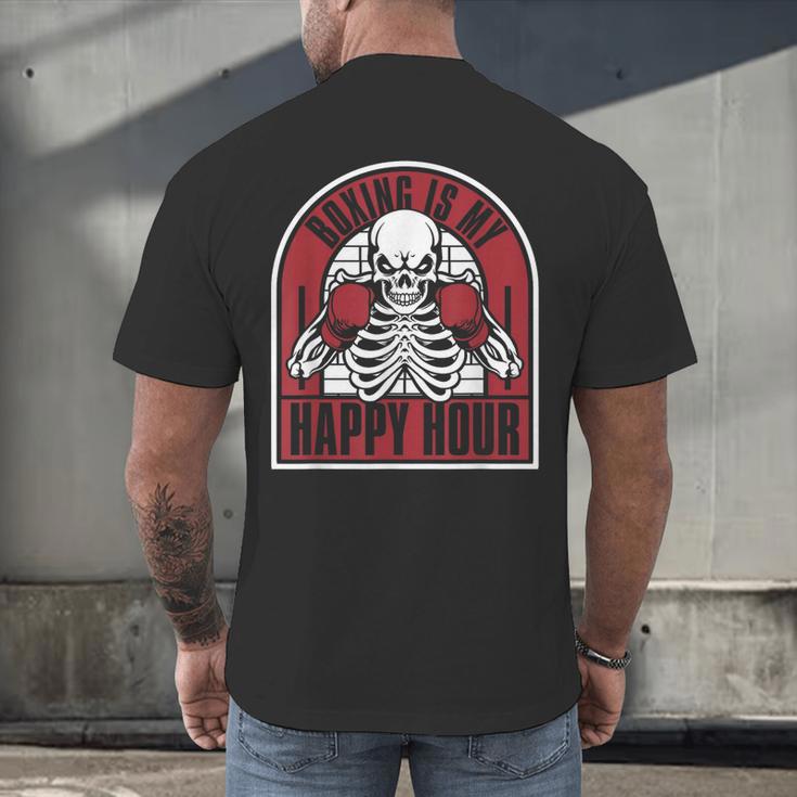 Boxing Is My Happy Hour Muay Thai Kickboxer Fan Boxing Men's Back Print T-Shirt