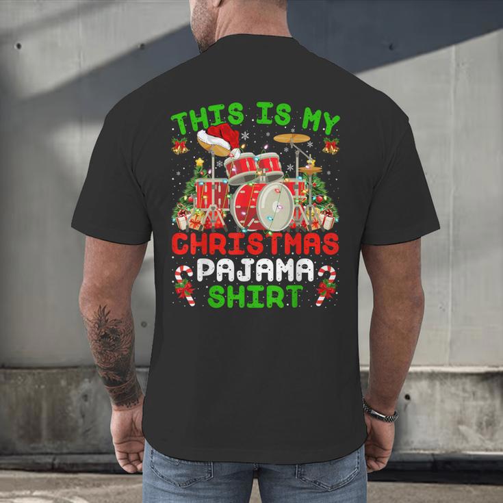 This Is My Christmas Pajama Shirt Drum Kit Christmas Men's Back Print T-Shirt This Is My Christmas Pajama Shirt Drum Kit Christmas Men's Back Print T-Shirt