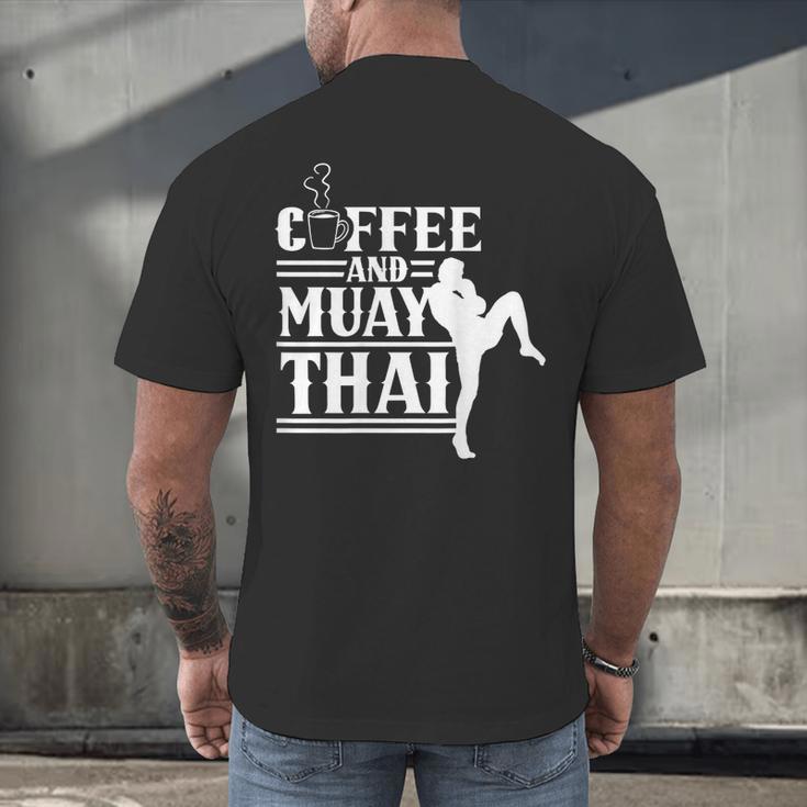 Coffee And Muay Thai Martial Arts Boxing Hobby Fighter Men's Back Print T-Shirt