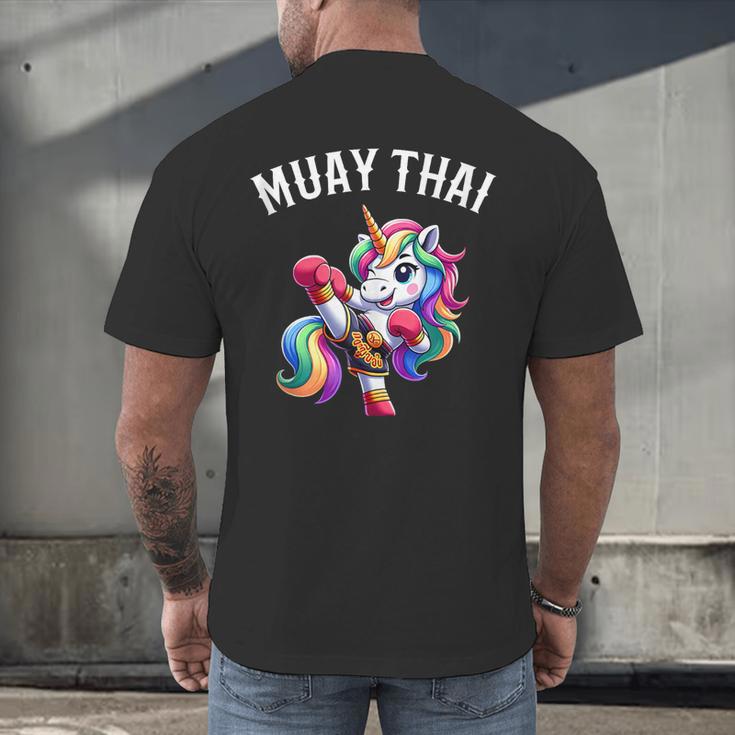 Cute Muay Thai Unicorn Men's Back Print T-Shirt