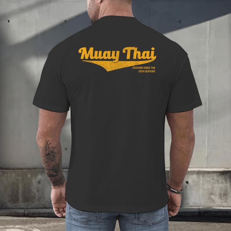 Distressed Muay Thai Kickboxing MMA BJJ Thailand T-Shirt Men's Back Print T-Shirt