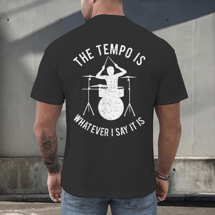 Drum Kit Graphic For a Drummer With Percussion Instruments Men's Back Print T-Shirt