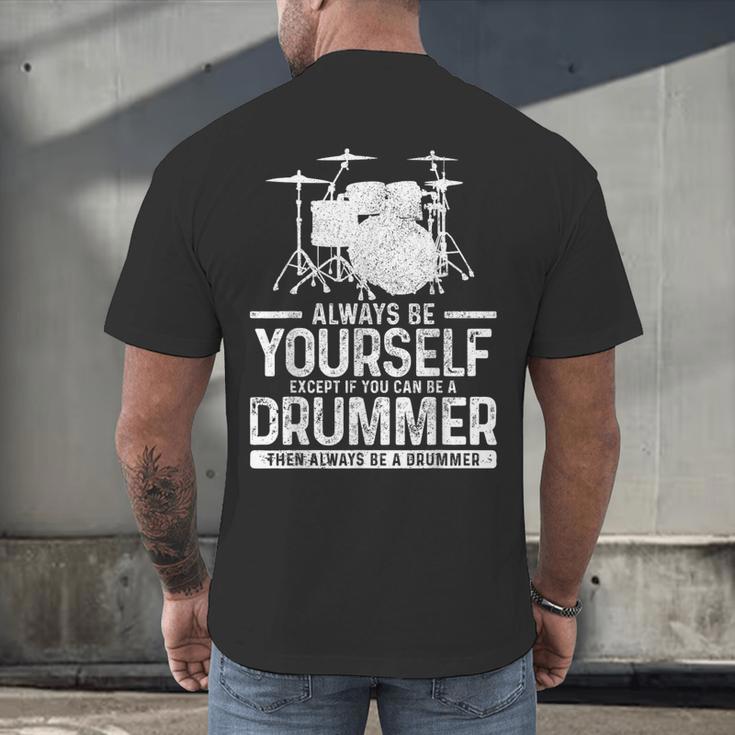 Drummer Drum Kit Saying Drummer Men's Back Print T-Shirt Drummer Drum Kit Saying Drummer Men's Back Print T-Shirt