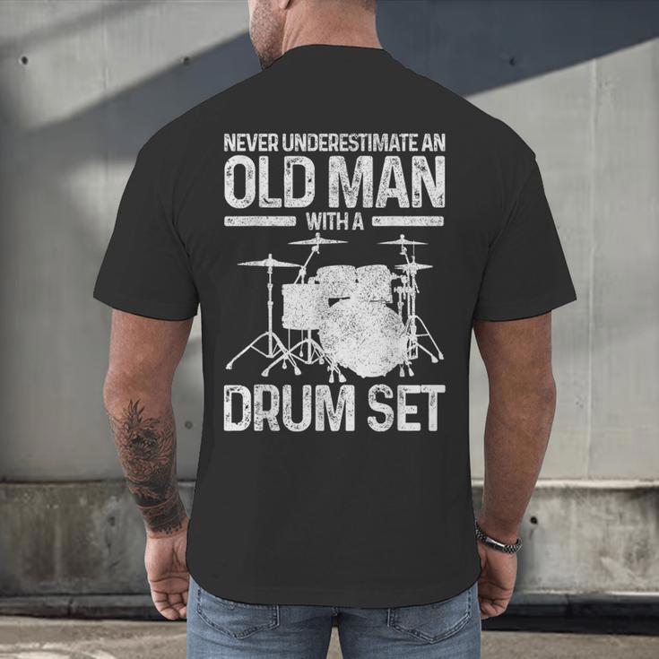 Drummer Drum Kit Vintage Drummer Men's Back Print T-Shirt