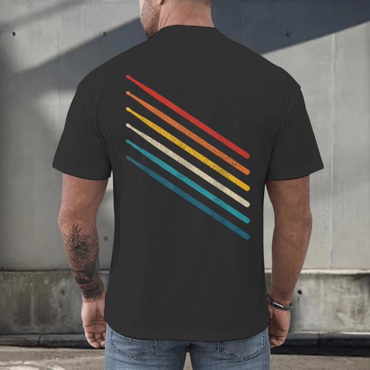 Drummer Drum Kit Vintage Retro Drummer Men's Back Print T-Shirt Drummer Drum Kit Vintage Retro Drummer Men's Back Print T-Shirt