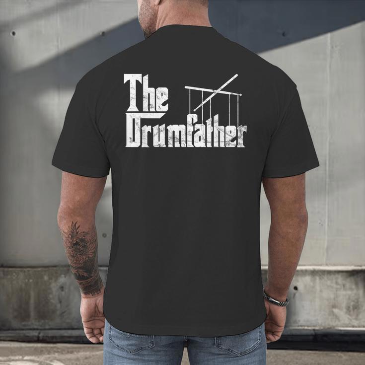 Drummer Humor The Drumfather Drum Kit Men's Back Print T-Shirt Drummer Humor The Drumfather Drum Kit Men's Back Print T-Shirt