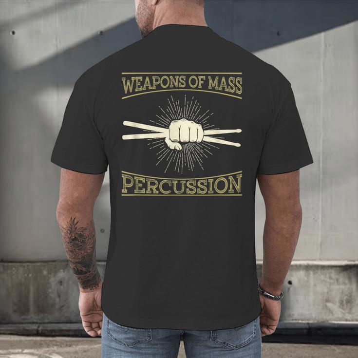 Drummer Music Drum Kit Men's Back Print T-Shirt Drummer Music Drum Kit Men's Back Print T-Shirt