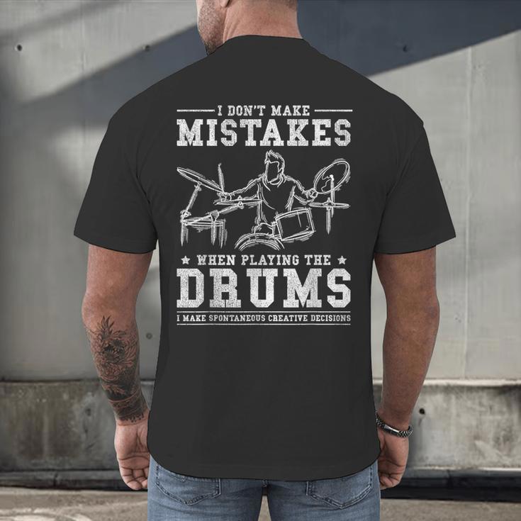 Drummer Music Drum Kit Men's Back Print T-Shirt