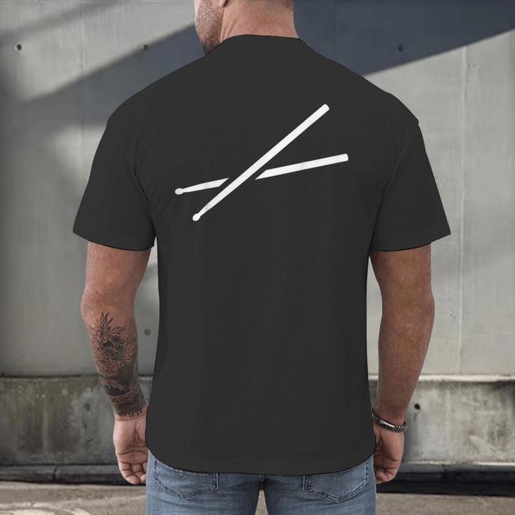 Drumsticks Drum Kit Men's Back Print T-Shirt Drumsticks Drum Kit Men's Back Print T-Shirt