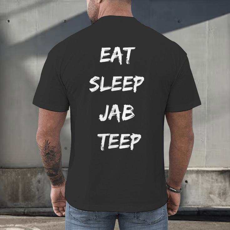 Eat Sleep Jab Teep Rep Muay Thai Men's Back Print T-Shirt Eat Sleep Jab Teep Rep Muay Thai Men's Back Print T-Shirt