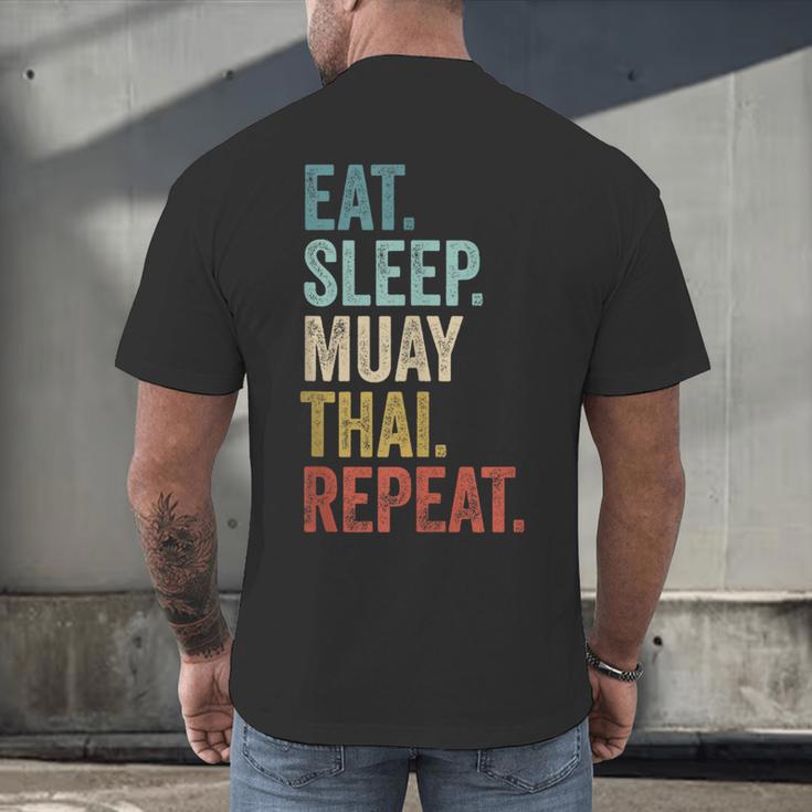 Eat Sleep Muay Thai Repeat Thai Boxing Men's Back Print T-Shirt Eat Sleep Muay Thai Repeat Thai Boxing Men's Back Print T-Shirt