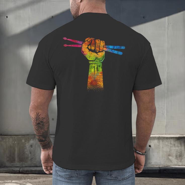 Faust Drumsticks Drummer Drummer Drum Kit Men's Back Print T-Shirt
