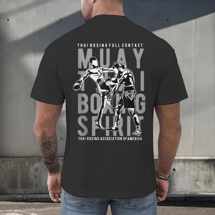 Full Contact Thai Boxing Association Of America Muay Thai Men's Back Print T-Shirt Full Contact Thai Boxing Association Of America Muay Thai Men's Back Print T-Shirt