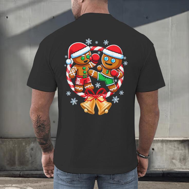 Gingerbread Cookies Christmas Fighting Muay Thai Men's Back Print T-Shirt Gingerbread Cookies Christmas Fighting Muay Thai Men's Back Print T-Shirt