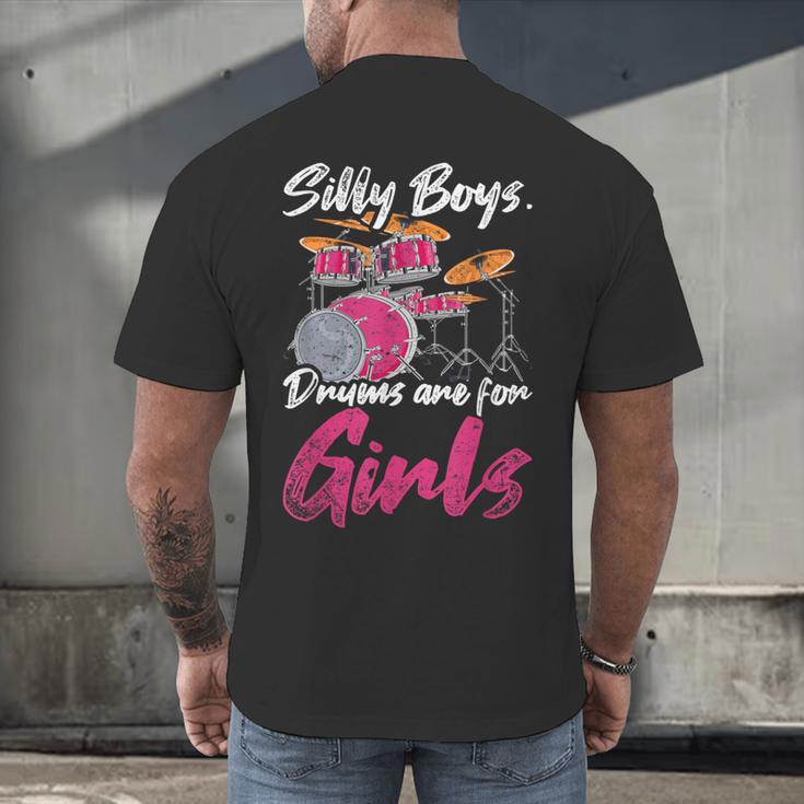 Girls Boys Kids Drummer Drum Kit Men's Back Print T-Shirt Girls Boys Kids Drummer Drum Kit Men's Back Print T-Shirt