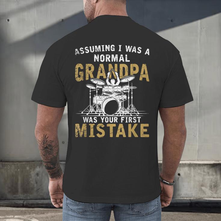 Grandpa Drummer Father's Day Drum Kit Men's Back Print T-Shirt Grandpa Drummer Father's Day Drum Kit Men's Back Print T-Shirt