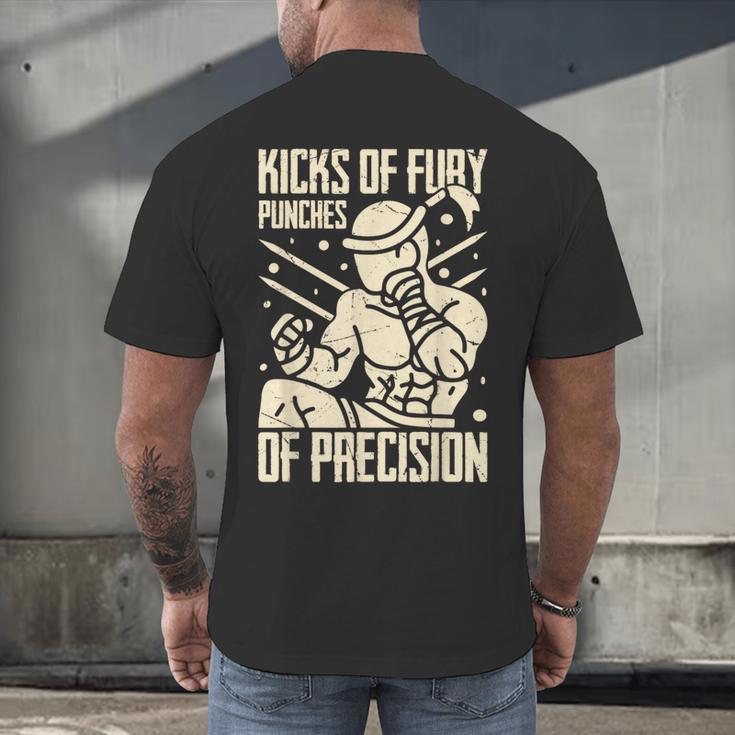 Kicks Of Fury Punches Of Precision Muay Thai Men's Back Print T-Shirt Kicks Of Fury Punches Of Precision Muay Thai Men's Back Print T-Shirt