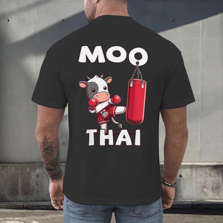Moo Thai Muay Thai Thai Boxing For Kids Muay Thai Cow Men's Back Print T-Shirt Moo Thai Muay Thai Thai Boxing For Kids Muay Thai Cow Men's Back Print T-Shirt