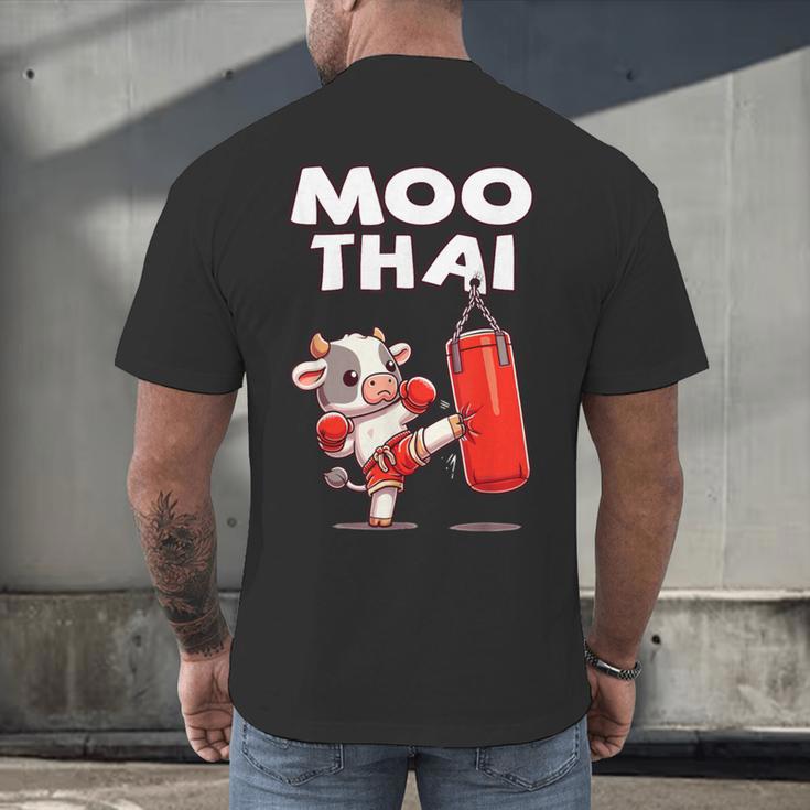 Moo Thai Muay Thai Cow Thai Boxing For Kids Muay Thai Men's Back Print T-Shirt Moo Thai Muay Thai Cow Thai Boxing For Kids Muay Thai Men's Back Print T-Shirt