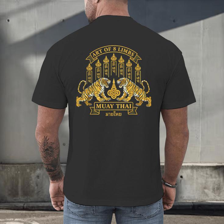 Muay Thai Art Of 8 Limbs Tiger Martial Arts Men's Back Print T-Shirt