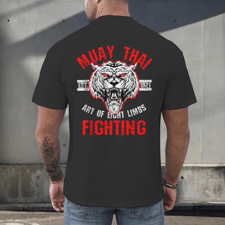 Muay Thai Art Of Eight Limbs Sak Yant Thai Boxing MMA Arts Men's Back Print T-Shirt