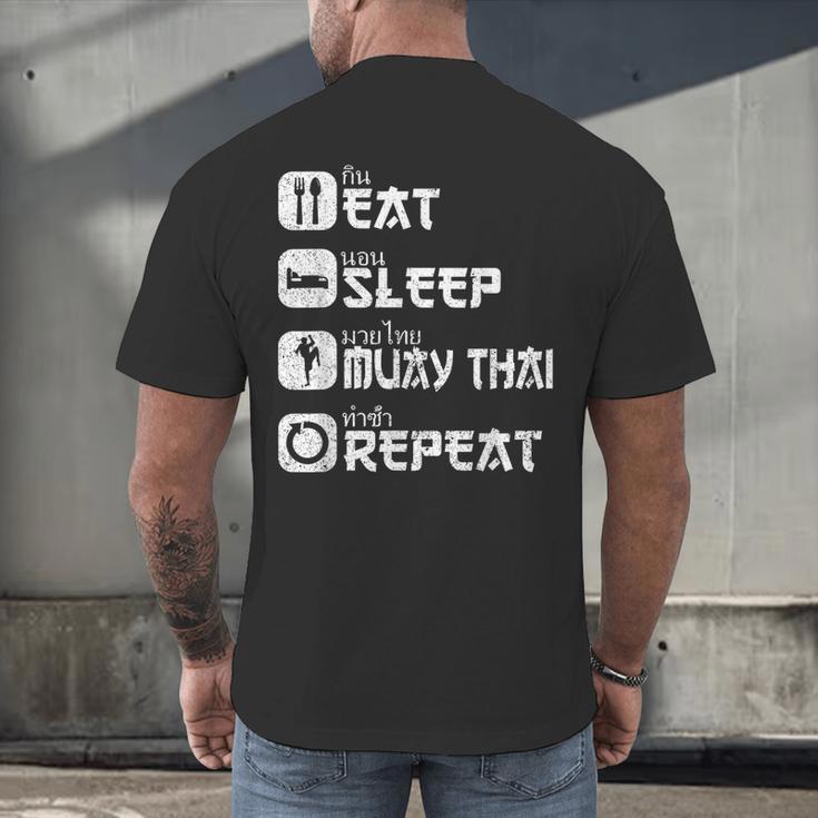 Muay Thai Boxing Thai Boxer Thai Kickboxing Men's Back Print T-Shirt Muay Thai Boxing Thai Boxer Thai Kickboxing Men's Back Print T-Shirt