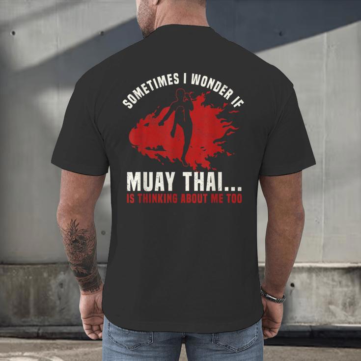 Muay Thai Boxing Teacher Kickboxing Martial Arts Instructor Men's Back Print T-Shirt