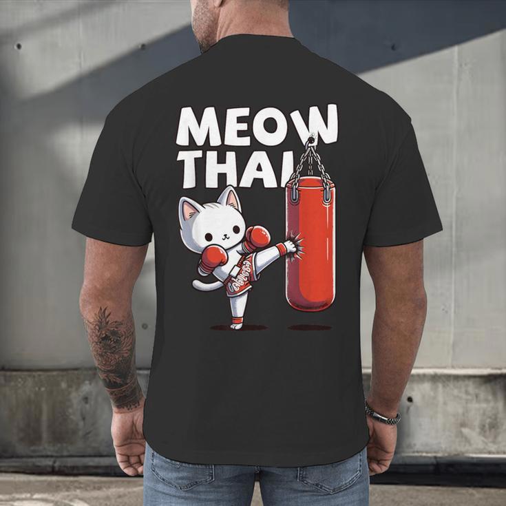 Muay Thai Cat Meow Thai Thai Boxing For Youth Muay Thai Men's Back Print T-Shirt