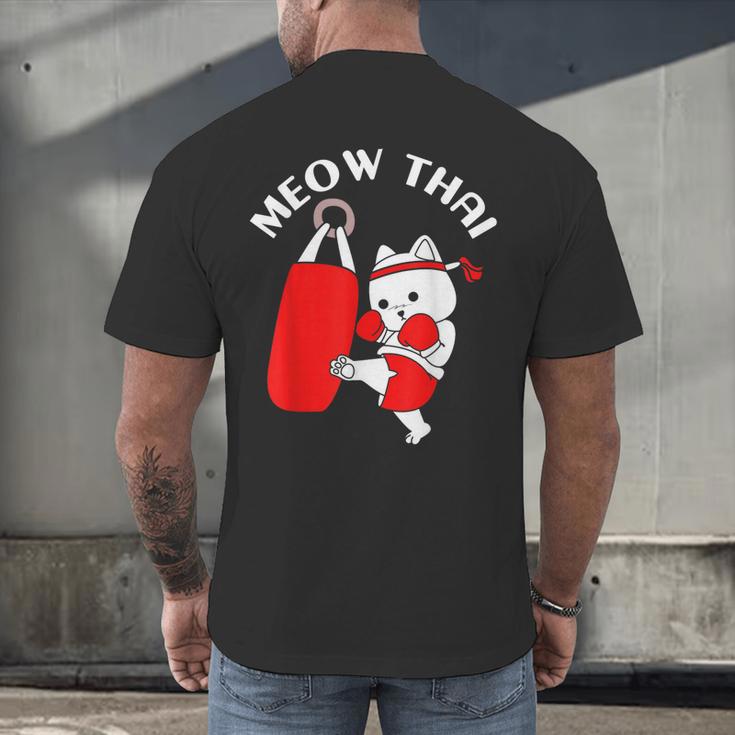 Muay Thai Cat Meow Thai Men's Back Print T-Shirt Muay Thai Cat Meow Thai Men's Back Print T-Shirt