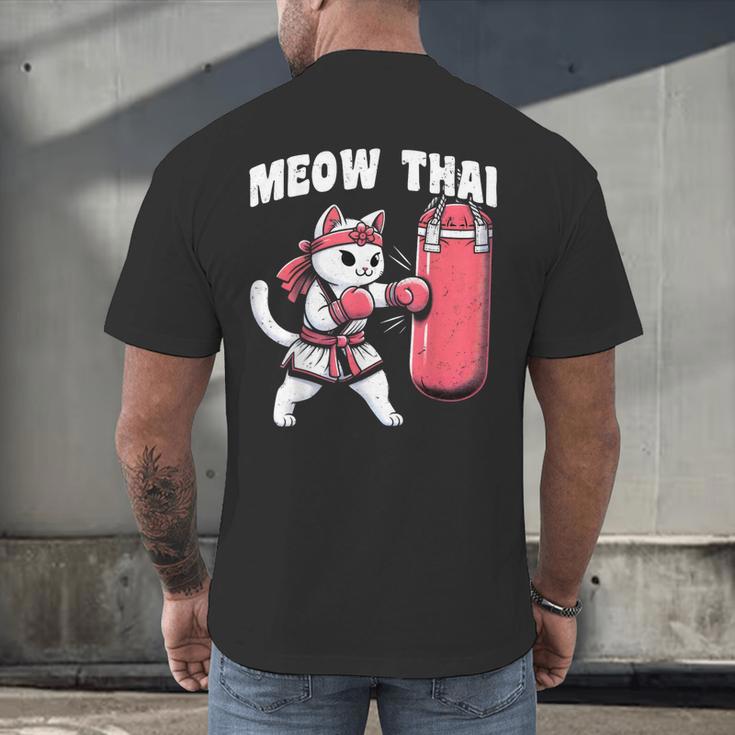 Muay Thai Cat Meow Thai Women Neko Costume Muay Thai Men's Back Print T-Shirt