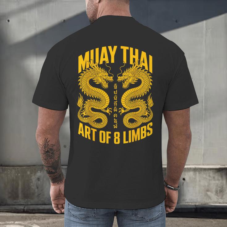Muay Thai Dragons Thai Boxing Fighter Men's Back Print T-Shirt
