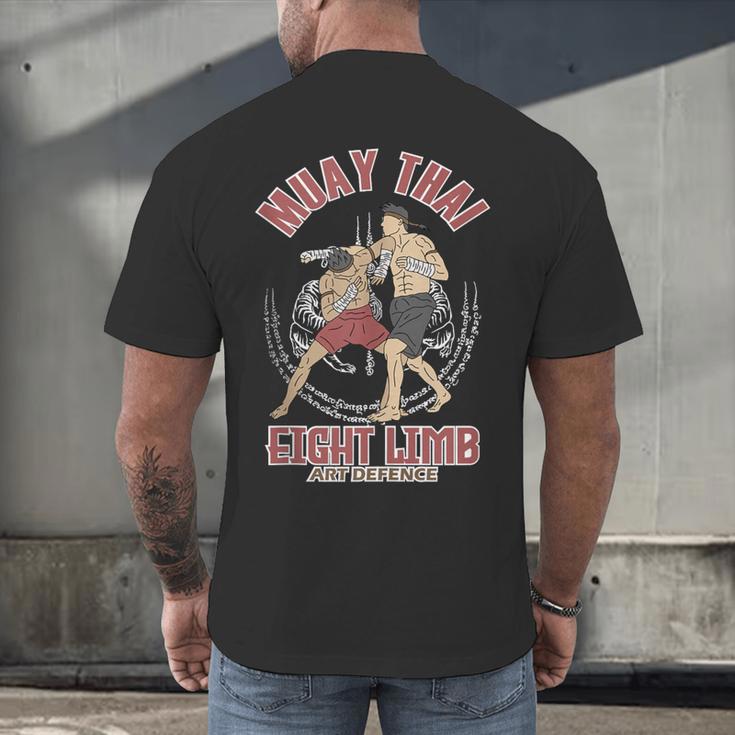 Muay Thai Eight Limb Art Defence Men's Back Print T-Shirt Muay Thai Eight Limb Art Defence Men's Back Print T-Shirt