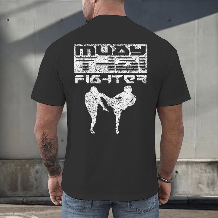 Muay Thai Fighter Boxing Martial Arts Men's Back Print T-Shirt