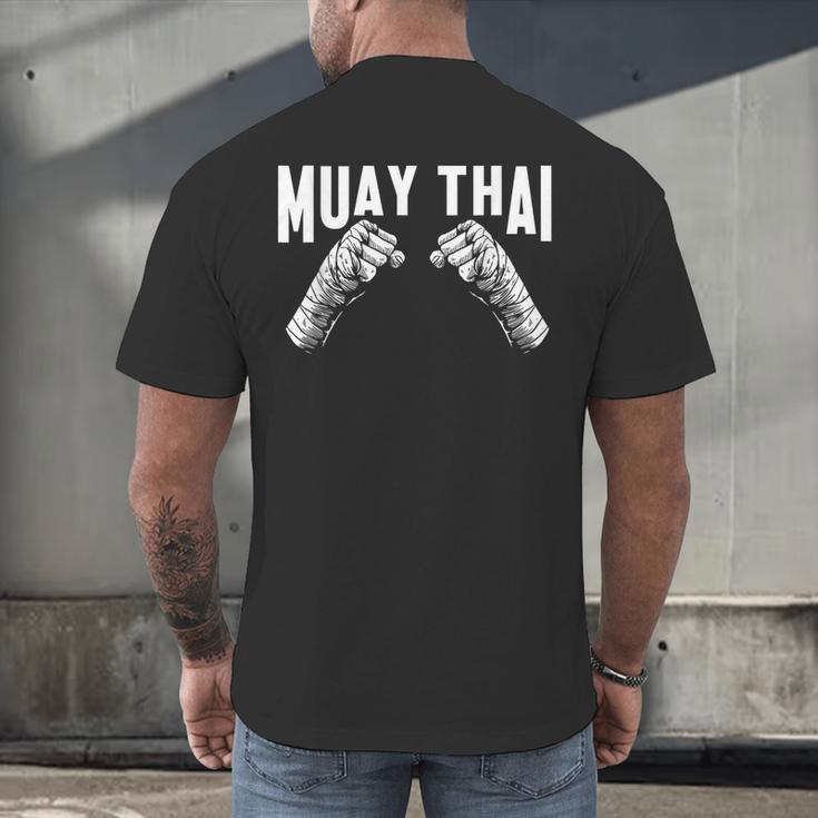 Muay Thai Fighter Fists MMA Club Martial Arts Fighting Coach Men's Back Print T-Shirt